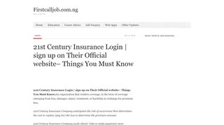 
                            6. 21st Century Insurance Login | sign up on Their Official ...