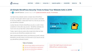 
                            8. 23 Simple WordPress Security Tricks to Keep Your Website ...