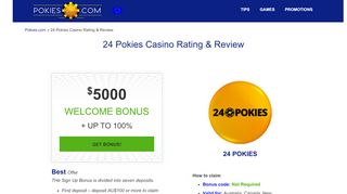 
                            4. 24 Pokies Casino Review & Rating - AU$5000 FREE to Play ...