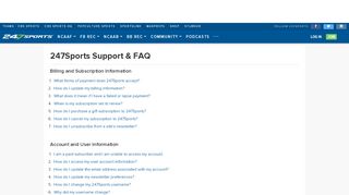 
                            4. 247Sports Support & FAQ