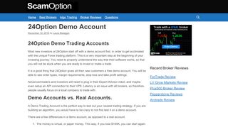 
                            6. 24Option Demo Account - Honest Forex Broker Reviews