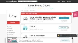 
                            9. 25% Off Lulu's Coupons & Promo Codes - September 2019