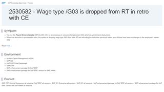 
                            5. 2530582 - Wage type /G03 is dropped from RT in retro …