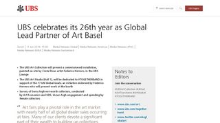 
                            8. 26th year as Global Lead Partner of Art Basel | UBS Global ...