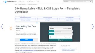 
                            2. 29+ Remarkable HTML & CSS Login Form ... - template.net