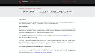 
                            7. 2K Account- Frequently Asked Questions – 2K …