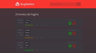 
                            8. 2movies.net passwords - BugMeNot