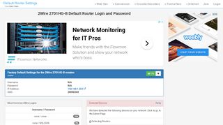 
                            5. 2Wire 2701HG-B Default Router Login and Password