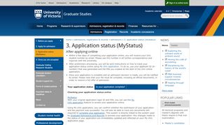 
                            4. 3. Application status (MyStatus) - University of Victoria - UVic