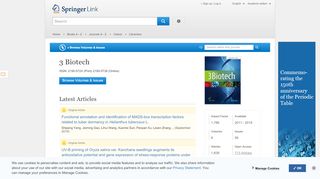 
                            1. 3 Biotech - Springer