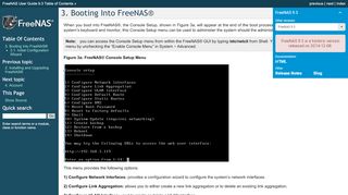 
                            7. 3. Booting Into FreeNAS® — FreeNAS User Guide 9.3 Table of ...