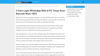 
                            9. 3 Cara Login WhatsApp Web di PC Tanpa Scan Barcode Work …