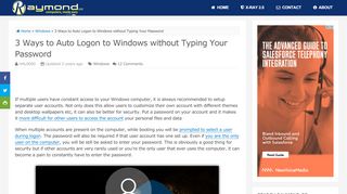 
                            2. 3 Ways to Auto Logon to Windows without Typing Your Password ...