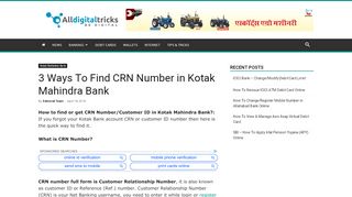 
                            11. 3 Ways To Find CRN Number in Kotak Mahindra Bank ...