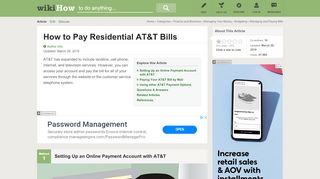 
                            3. 3 Ways to Pay Residential AT&T Bills - wikiHow