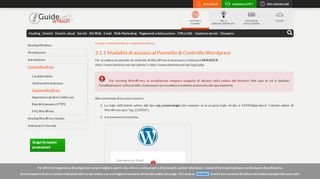 
                            2. 3.1.1 Modalità di accesso al Pannello di Controllo Wordpress