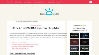 
                            5. 33 Best Free CSS HTML Login Form Templates - Design Sparkle