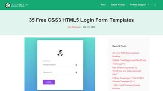 
                            1. 35 Free CSS3 HTML5 Login Form Templates - Designscrazed