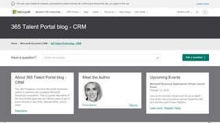 
                            5. 365 Talent Portal blog - CRM - Microsoft Dynamics CRM Community