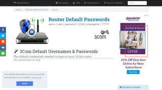 
                            2. 3Com Default Usernames and Passwords (updated August ...