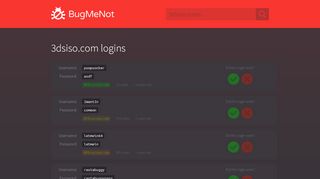 
                            3. 3dsiso.com passwords - BugMeNot