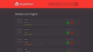 
                            6. 3dxstar.com passwords - BugMeNot
