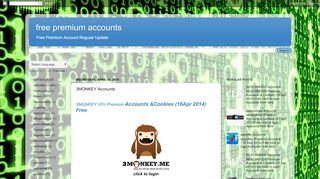 
                            5. 3MONKEY Accounts - all-premium-login.blogspot.com