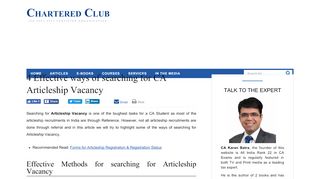 
                            6. 4 Effective ways of searching for CA Articleship Vacancy