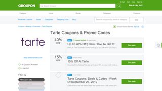 
                            7. 40% off Tarte Coupons, Promo Codes & Deals 2019 …