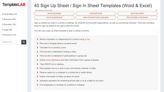 
                            8. 40 Sign Up Sheet / Sign In Sheet Templates (Word & Excel)