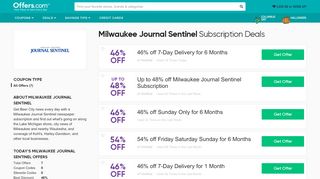 
                            2. 46% off Milwaukee Journal Sentinel Subscription Deal 2019