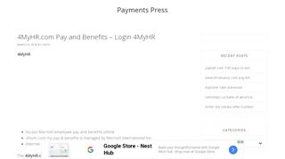
                            4. 4MyHR.com Pay and Benefits - Login 4MyHR ...