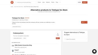 
                            5. 5 Alternatives to Teletype for Atom | Product Hunt