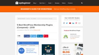 
                            7. 5 Best WordPress Membership Plugins Compared (2019) - WPBeginner