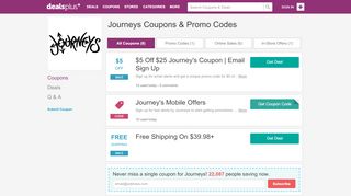 
                            2. $5 OFF Journeys Coupons, Promo Codes September 2019