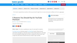 
                            4. 5 Reasons You Should Pay for YouTube Premium | Tom's Guide