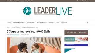 
                            7. 5 Steps to Improve Your AAC Skills - Leader Live ... - ASHA Blog