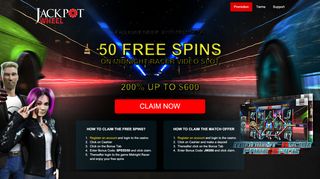 
                            8. 50 Free Spins - Exclusive JackpotWheel.com New Player ...
