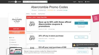 
                            5. 50% Off Abercrombie Coupons & Promo Codes - …