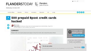 
                            8. 500 prepaid Bpost credit cards hacked | Flanders Today