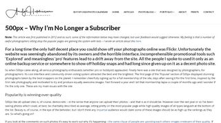
                            9. 500px – Why I'm No Longer a Subscriber | Andy Hutchinson
