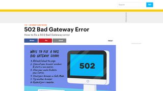 
                            2. 502 Bad Gateway (What It Is and How to Fix It) - Lifewire