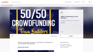 
                            5. 5050 Crowdfunding Team Builders Tickets, Sun, Mar 3, 2019 at 2:00 ...
