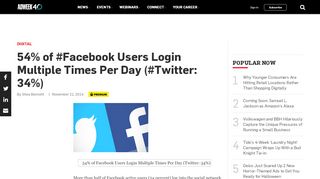 
                            2. 54% of #Facebook Users Login Multiple Times Per Day ...