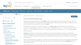 
                            3. 5.4.3 The General Query Log - MySQL :: Developer Zone