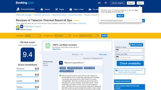 
                            9. 580 Verified Reviews of Tabacón Thermal ... - Booking.com