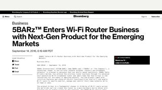 
                            9. 5BARz™ Enters Wi-Fi Router Business with Next-Gen Product ...