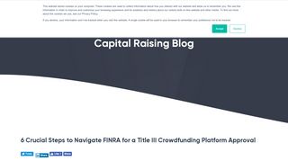 
                            10. 6 Crucial Steps to Navigate FINRA for a Title III Crowdfunding Platform ...