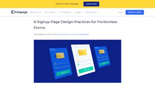 
                            6. 6 Signup Page Design Practices for Frictionless Forms - Instapage