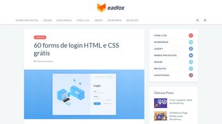 
                            4. 60 forms de login HTML e CSS grátis - (2019) - Eadfox